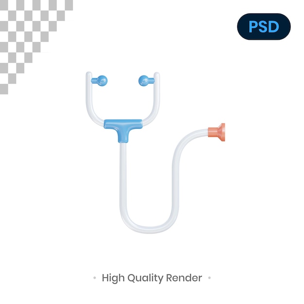 PSD stetoscopio 3d render illustrazione psd premium