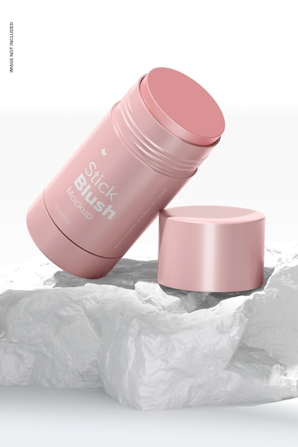 PSD stick blush mockup, открытый