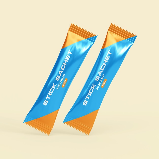 PSD stick sachet mockup psd