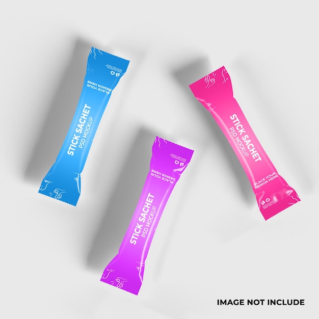 PSD stick sachet mockup