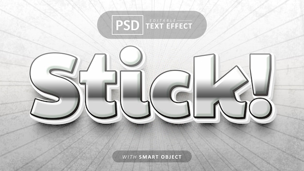 Stick text editable 3d font effect