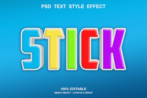 PSD stick effetto testo