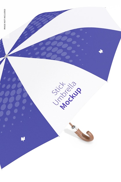 Stick umbrella mockup, close up