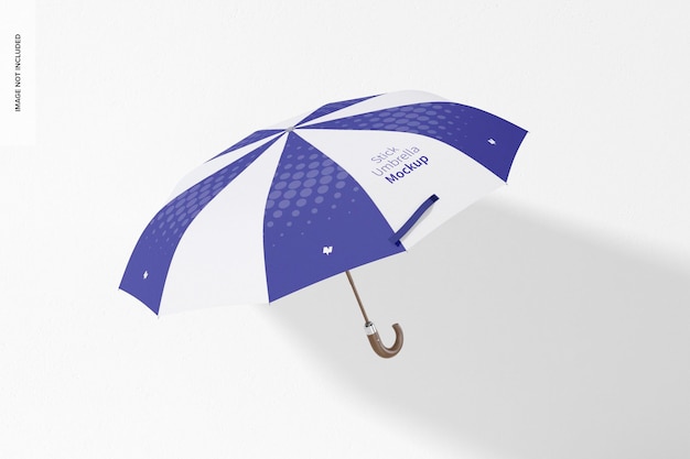 Stick umbrella mockup, top view