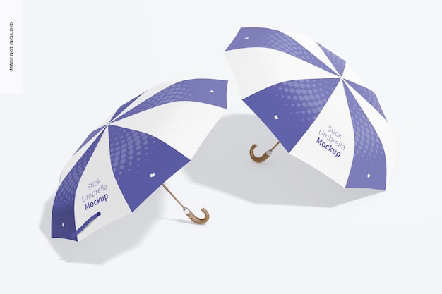 Stick Umbrellas Mockup