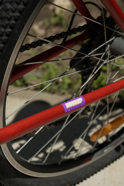 PSD sticker on bicycle mockup