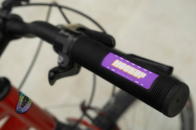 PSD sticker on bicycle mockup