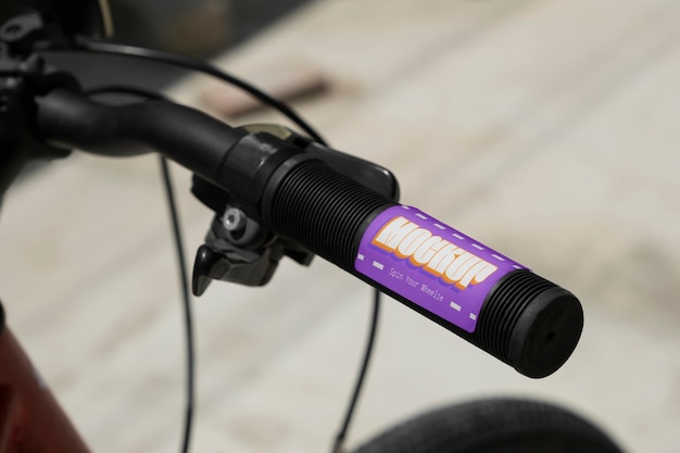 PSD sticker on bicycle mockup
