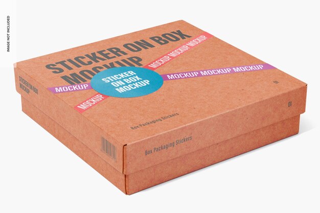 Sticker on box mockup