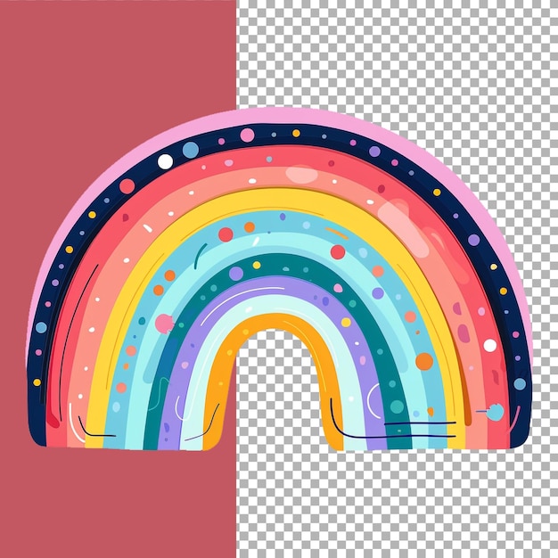 PSD sticker of a colorful rainbow on a transparent background ai generated