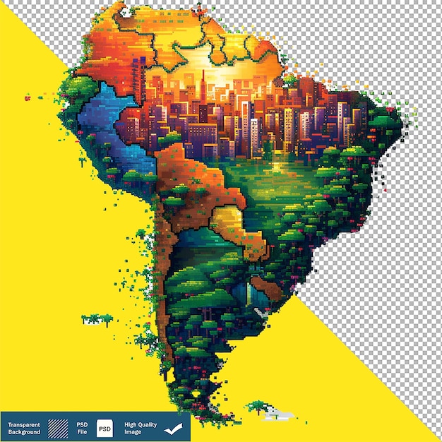 PSD sticker design featuring the map of brazil transparent background png