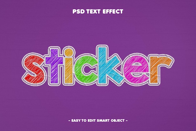 Sticker editable text effect