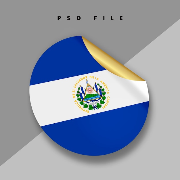 PSD sticker el salvador realistic look 3d and transparent background