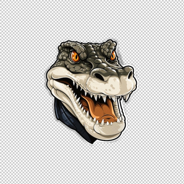 Sticker logo alligator isolated background iso