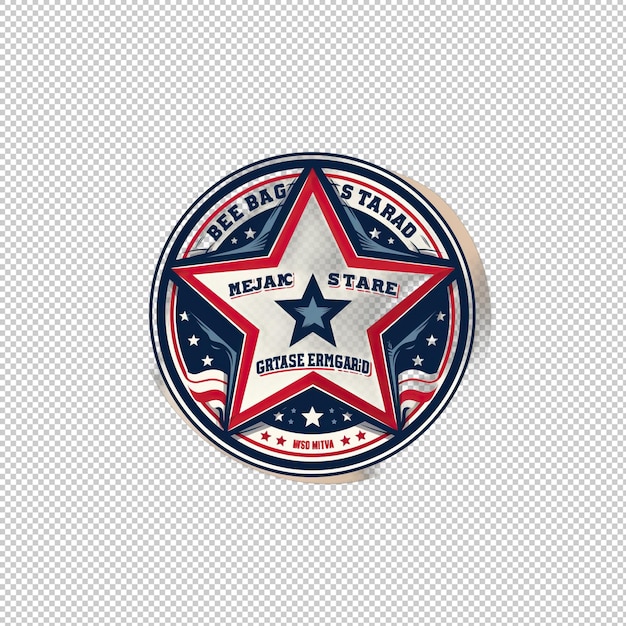 PSD sticker logo americano geïsoleerde achtergrond iso