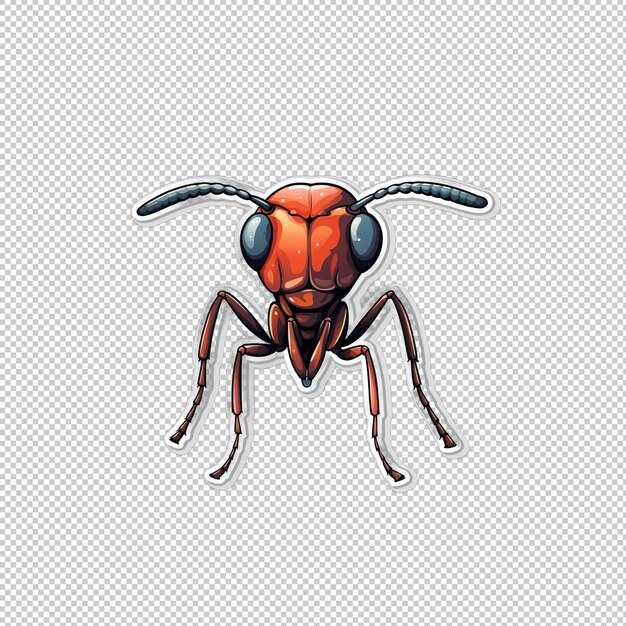 PSD sticker logo ant isolated background