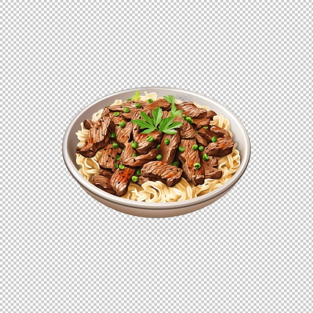 PSD sticker logo beef stroganoff isolated backgrou