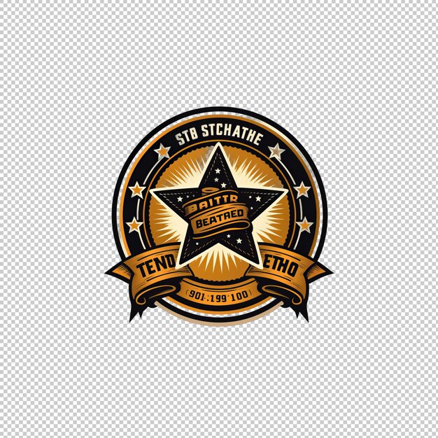 PSD sticker logo black and tan isolated background