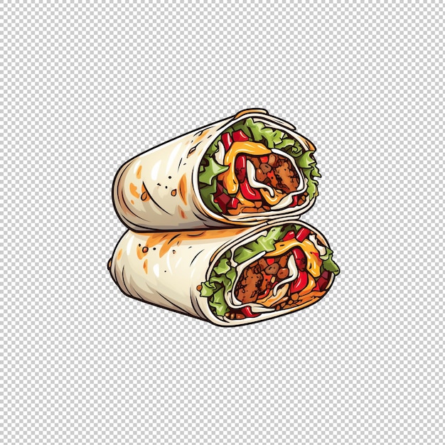 PSD sticker logo burritos geïsoleerd achtergrond isol