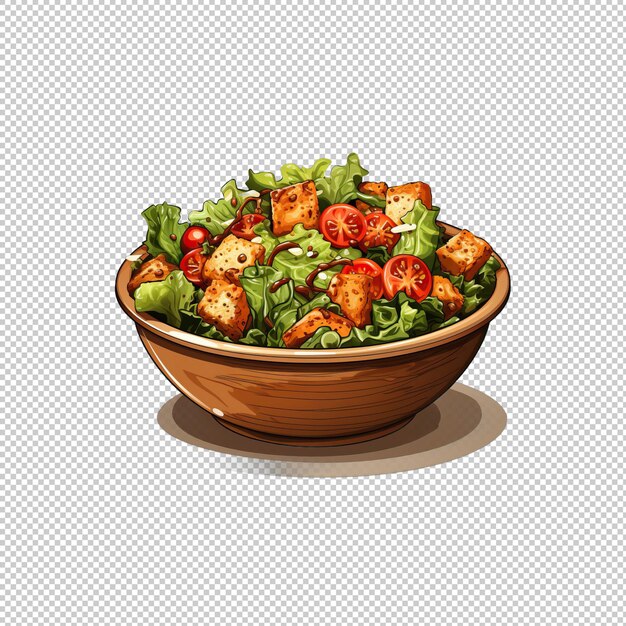 PSD sticker logo caesar salad isolated background