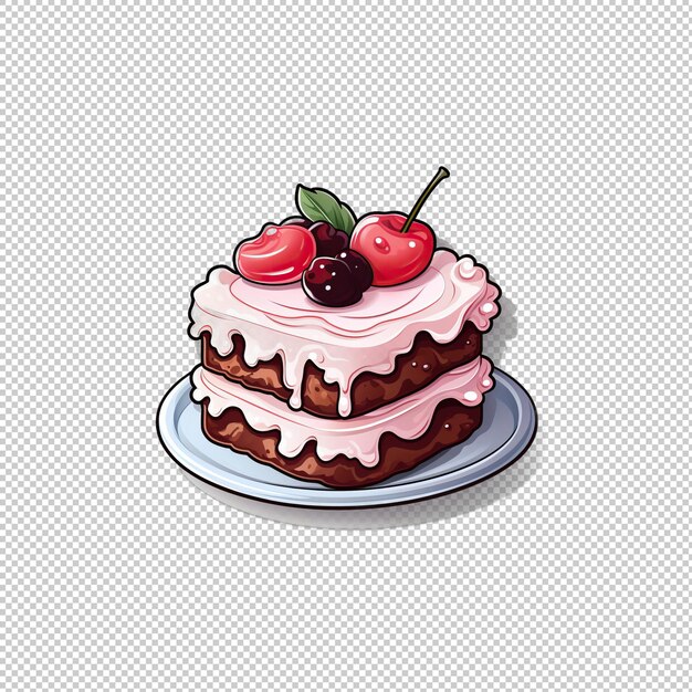 PSD sticker logo cake isolated background