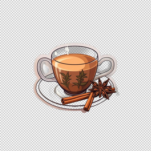 PSD sticker logo chai tea isolated background isol