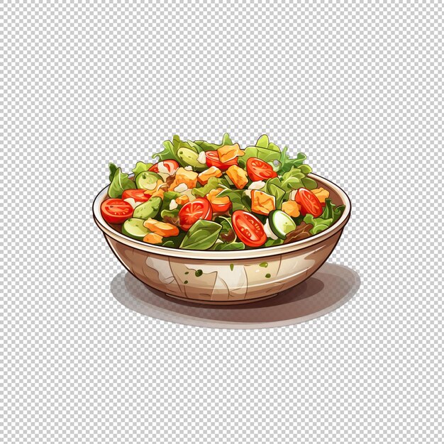 PSD sticker logo chicken salad isolated background