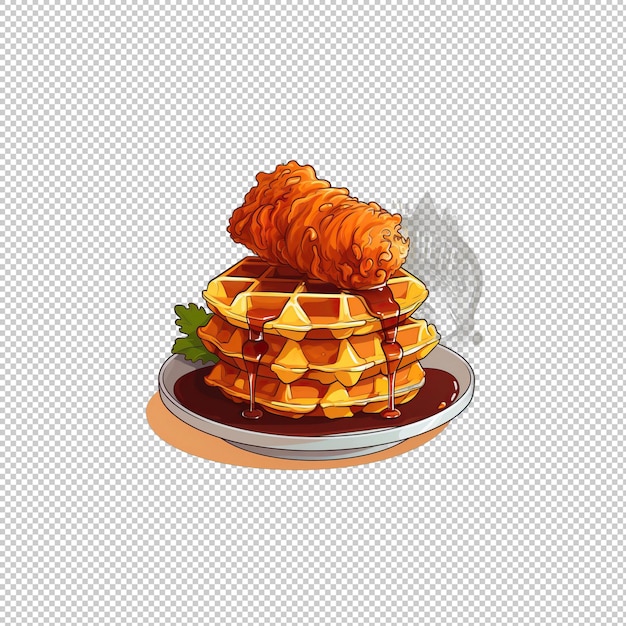 Sticker logo Chicken and Waffles isolated back