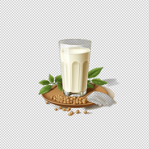 PSD sticker logo chickpea milk isolated background