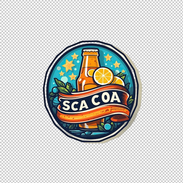 PSD sticker logo club soda isolated background iso