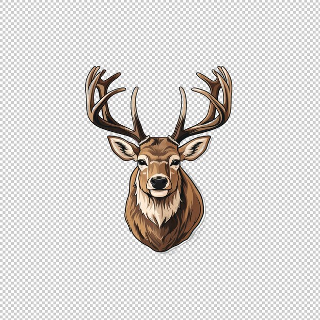 Sticker logo deer isolated background