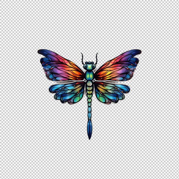 PSD sticker logo dragonfly isolated background iso