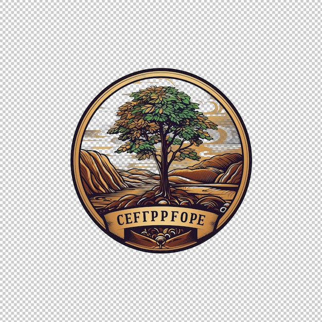 Sticker logo ethiopian coffee isolated backgro