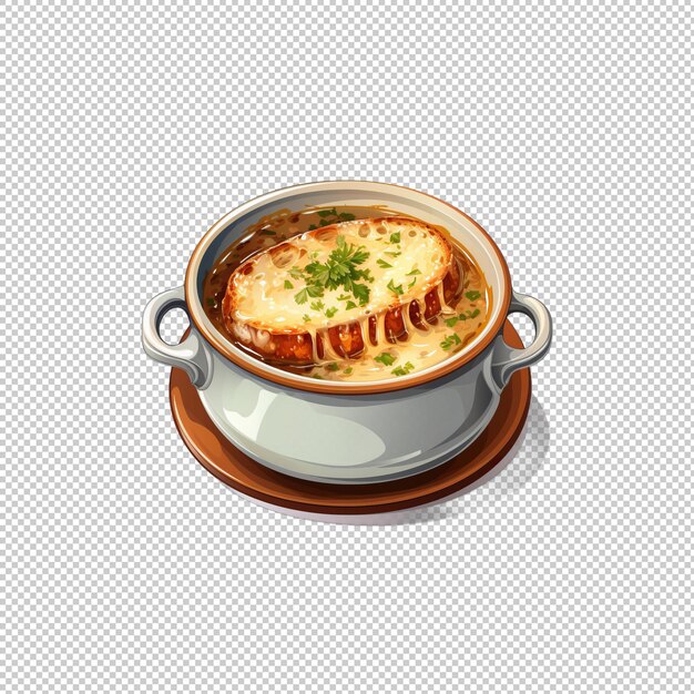 Sticker logo french onion soup isolated backgr