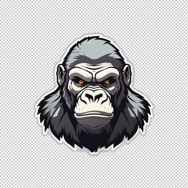 PSD sticker logo gorilla isolated background isola