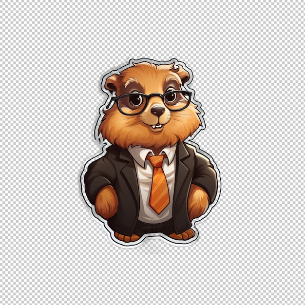 PSD sticker logo groundhog isolated background iso