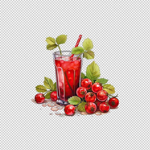 PSD sticker logo hawthorn berry juice isolated bac
