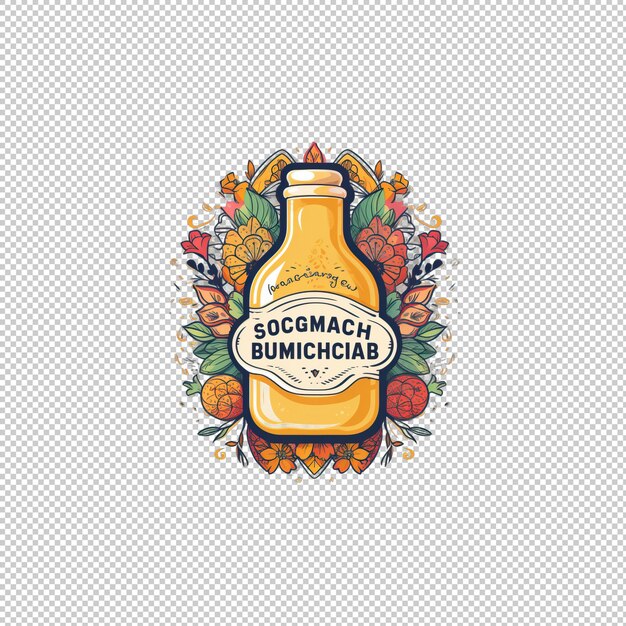 PSD sticker logo kombucha isolated background isol