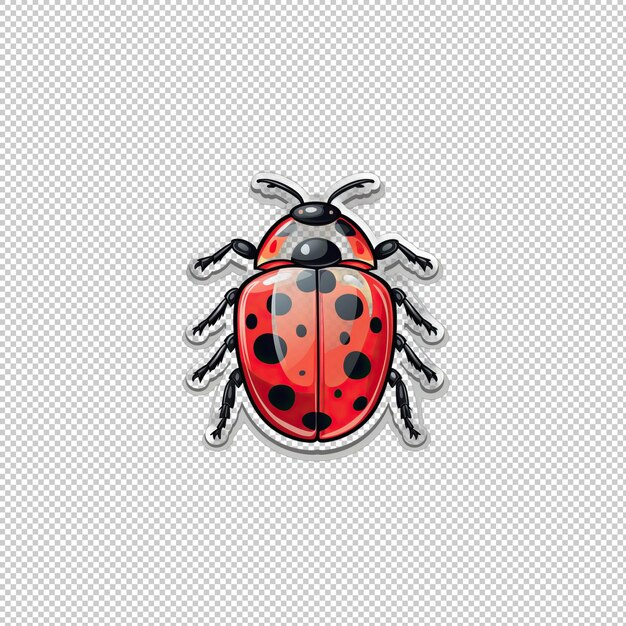 PSD sticker logo ladybug isolated background isola