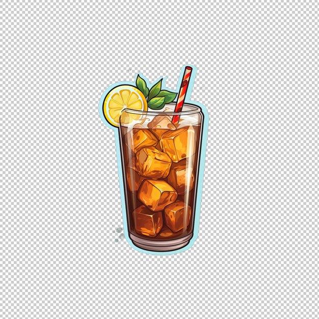 Sticker logo long island iced tea isolated bac