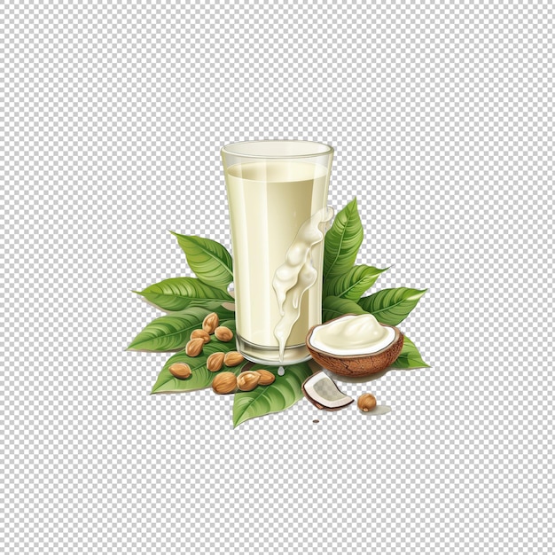 스티커 로고 Macadamia Milk 고립 된 배경