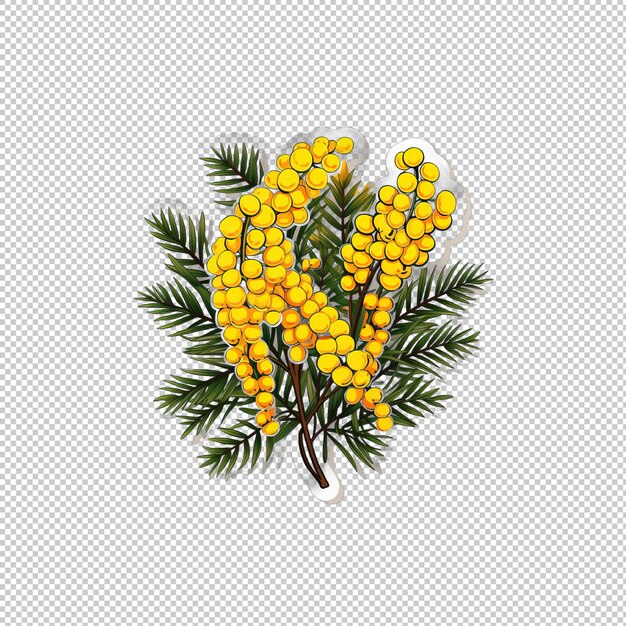 PSD sticker logo mimosa isolated background isolat