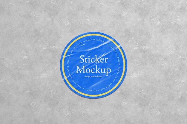 Mockup logo adesivo psd