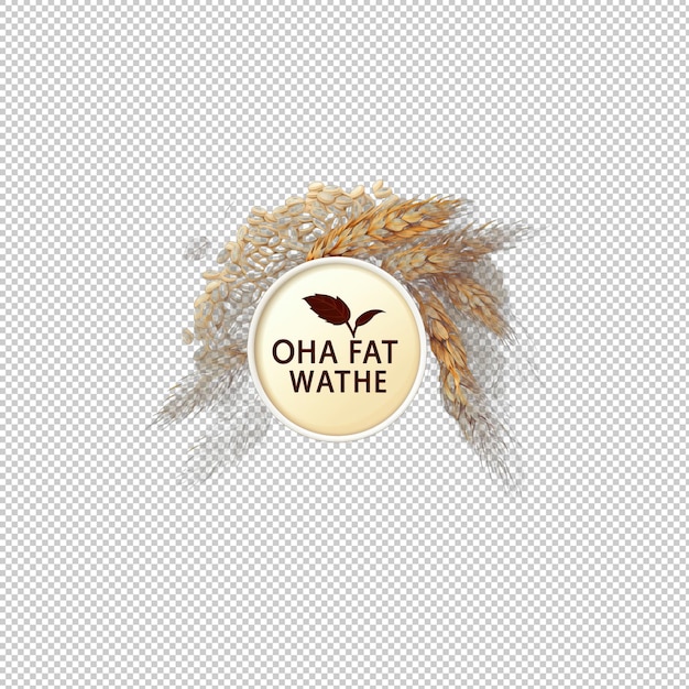 PSD sticker logo oatmeal isolated background isola