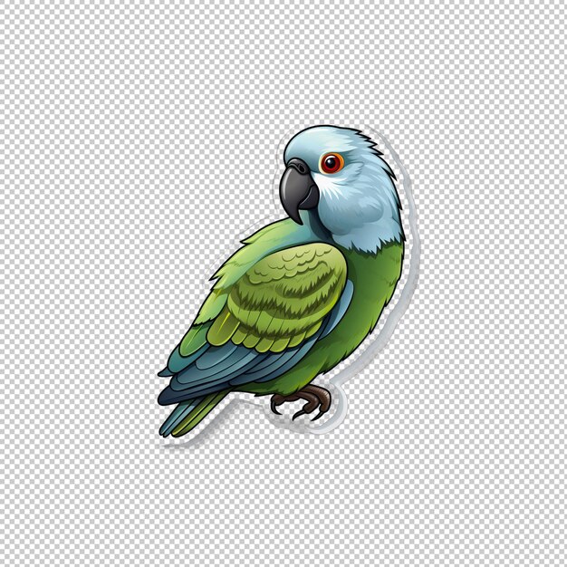 PSD sticker logo parakeet isolated background isol