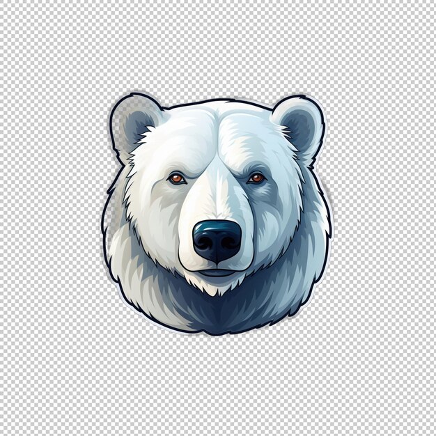 PSD sticker logo polar bear isolated background is