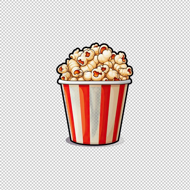 PSD sticker logo popcorn isolated background isola