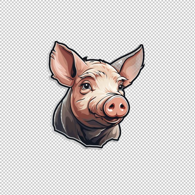 PSD sticker logo pork isolated background