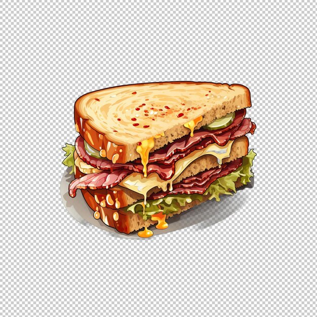 PSD sticker logo reuben sandwich isolated backgrou