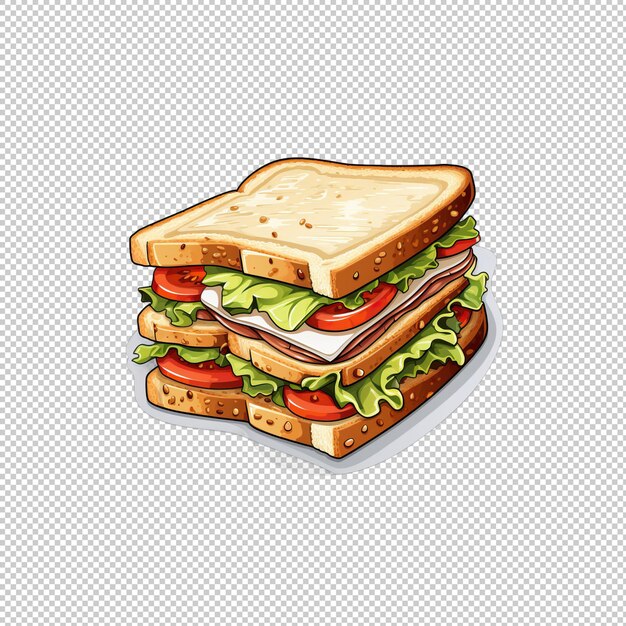 PSD logo adesivo sandwich isolato sfondo isolato